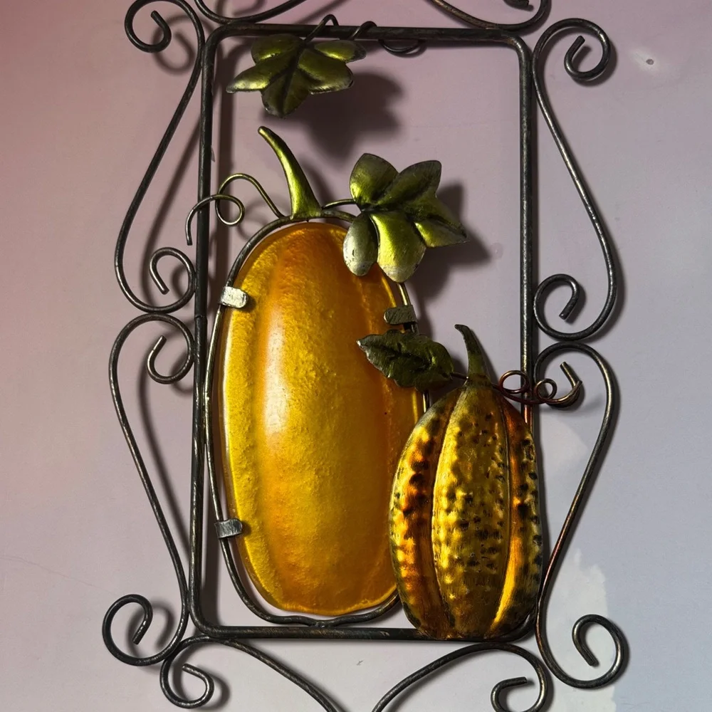 Decorative Fall/harvest Metal Wall Art with Pumpkins wind bell